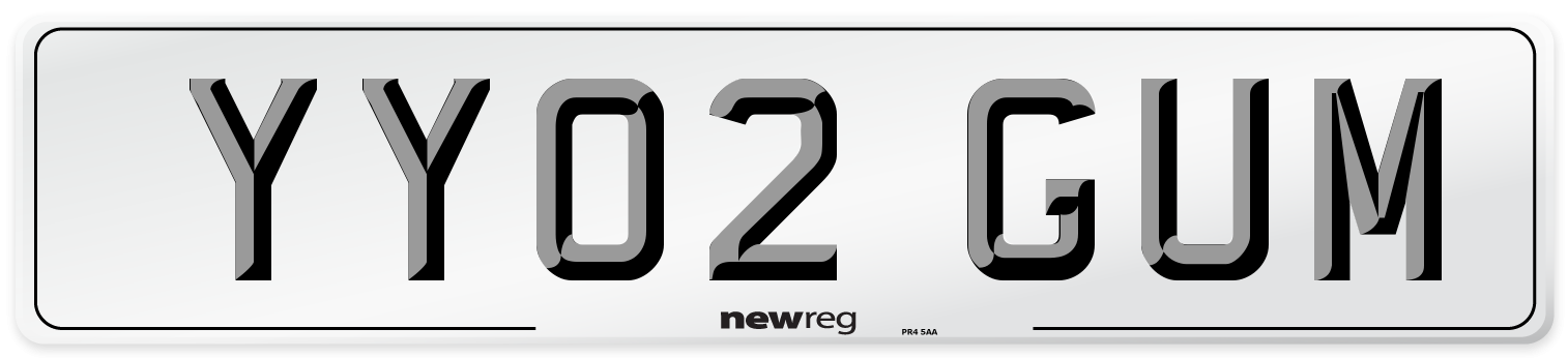 YY02 GUM Number Plate from New Reg